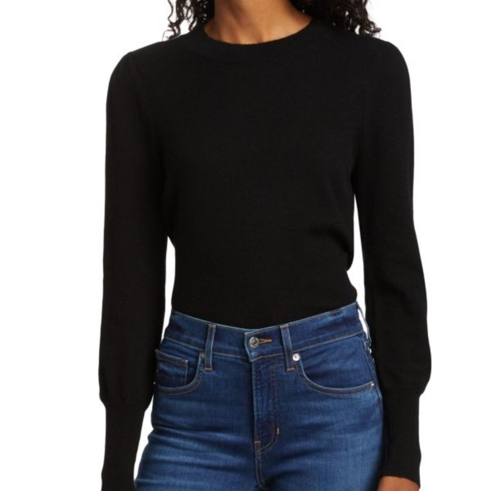 NEW Veronica Beard Nelia Cashmere Pullover Women's Sweater in Black Size M NWT